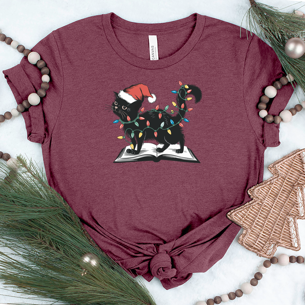 christmas cat on book unisex tee – Piper and Ivy