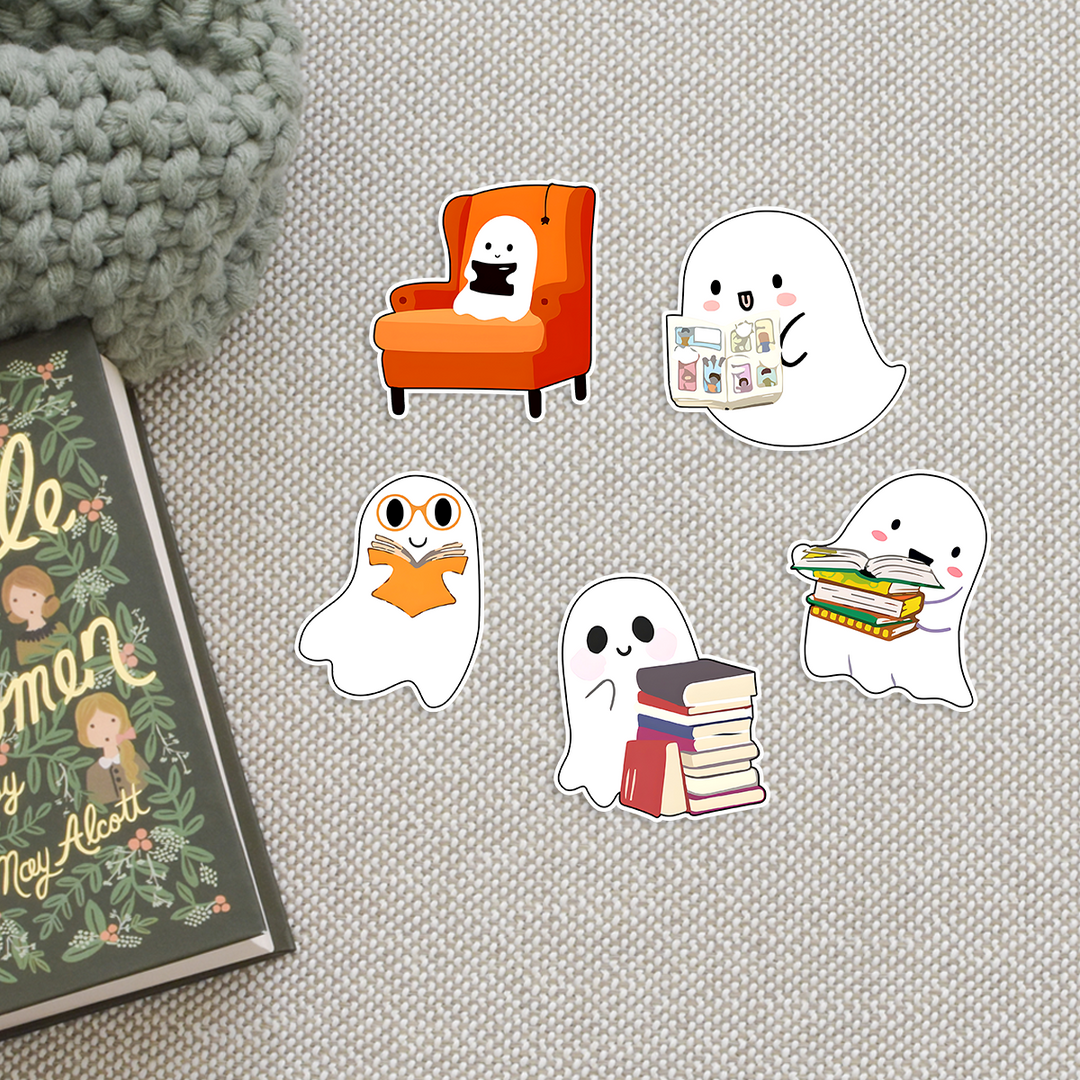 ghosts reading sticker pack