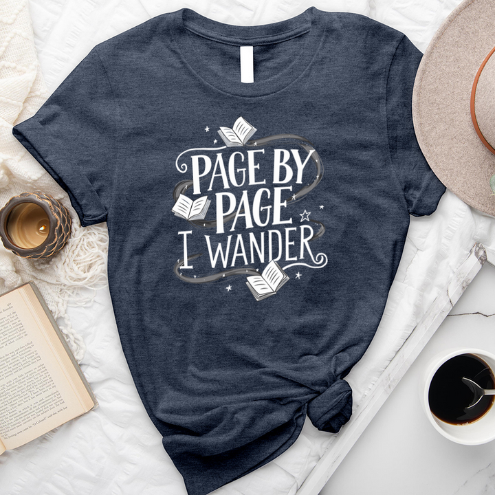 page by page I wander unisex tee