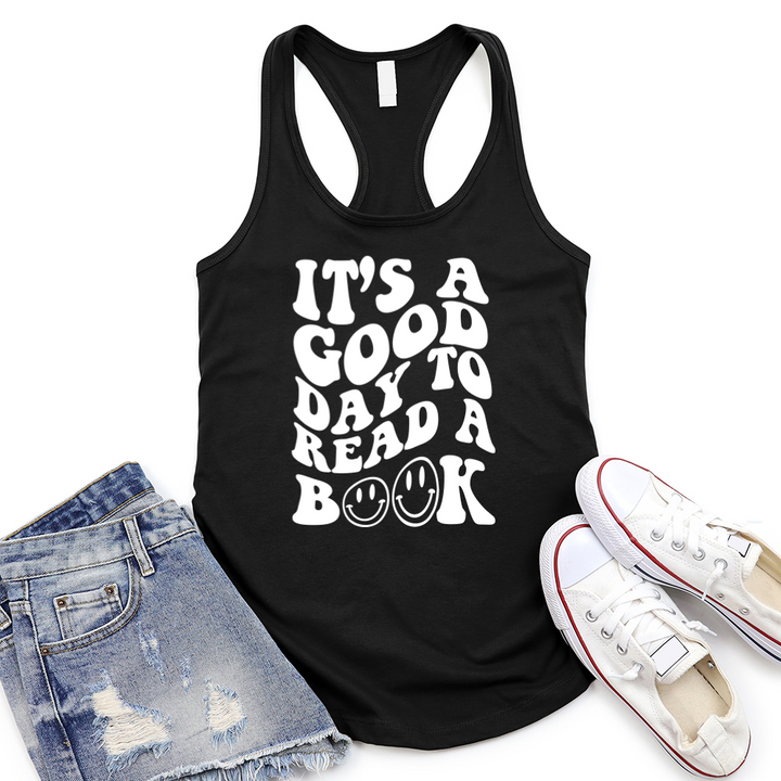 good day to read women's racerback tank top