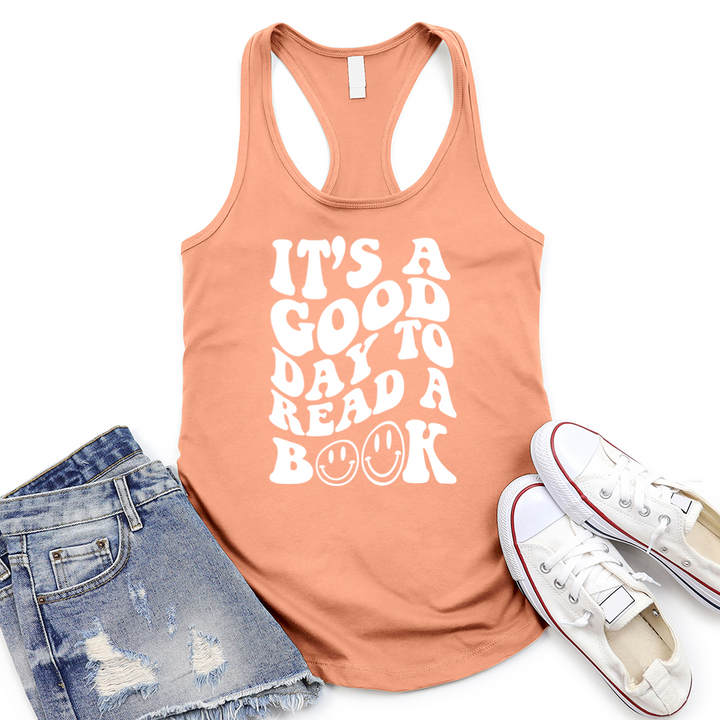 good day to read women's racerback tank top