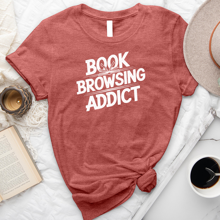 book browsing addict unisex tee