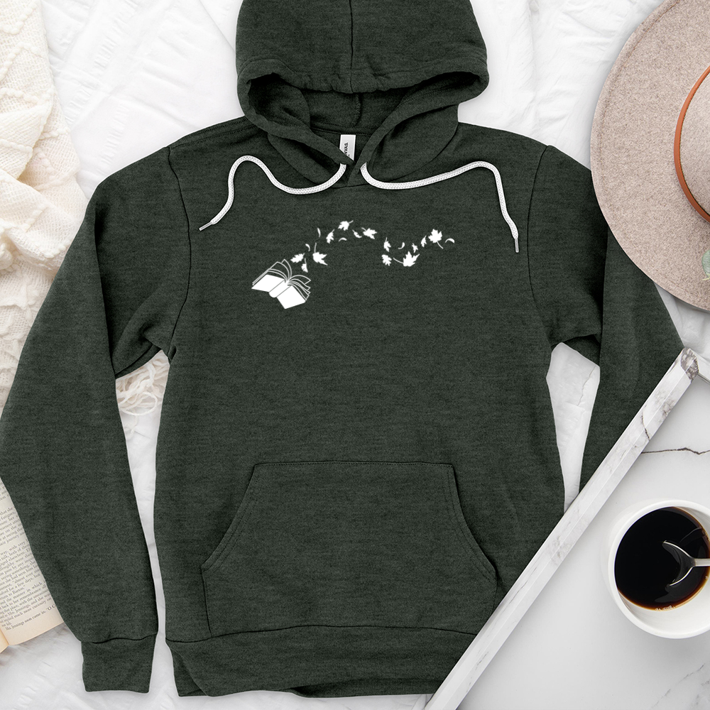 book leaves premium hoodie sweatshirt