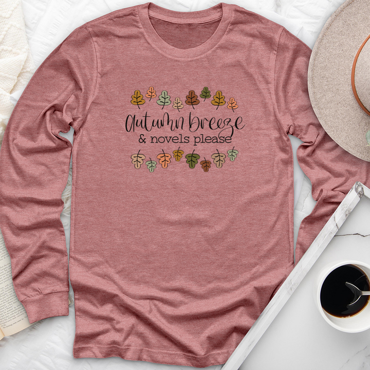 autumn breeze and novels please long sleeve unisex tee