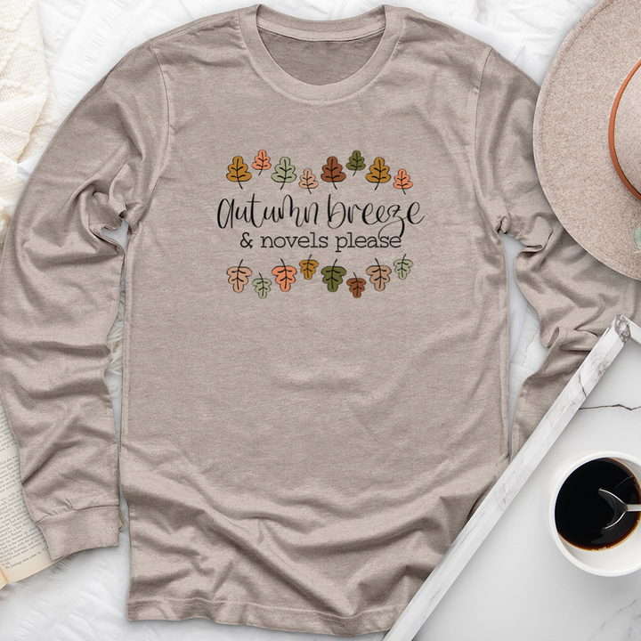 autumn breeze and novels please long sleeve unisex tee