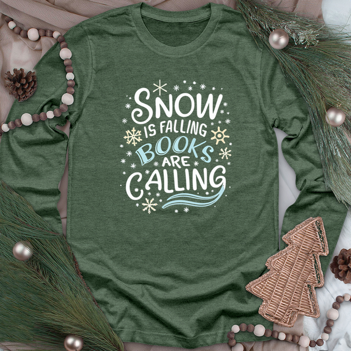 snow is falling flakes unisex long sleeve tee