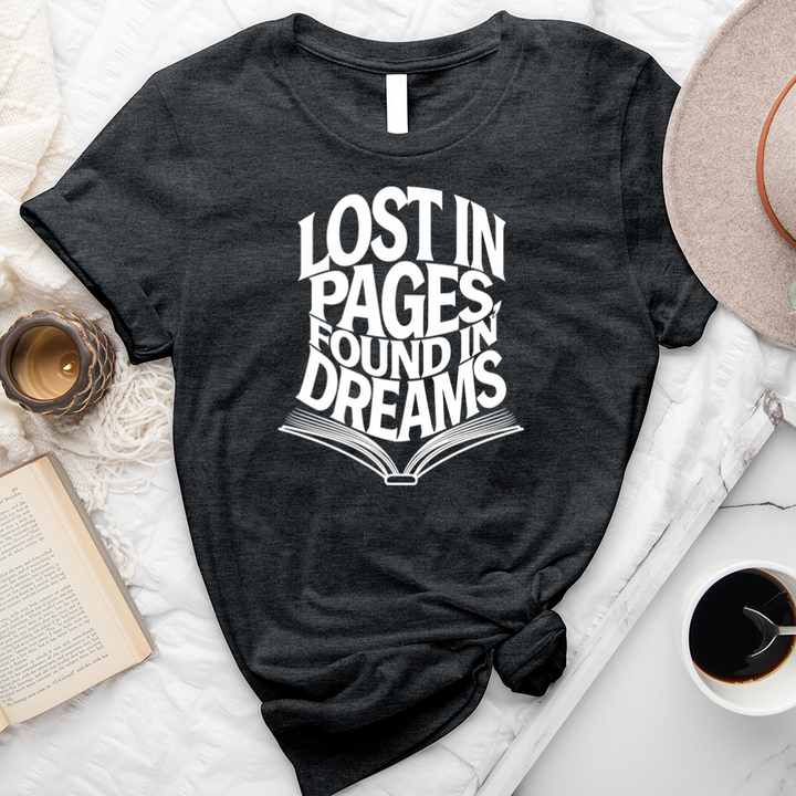 lost in pages found in dreams unisex tee