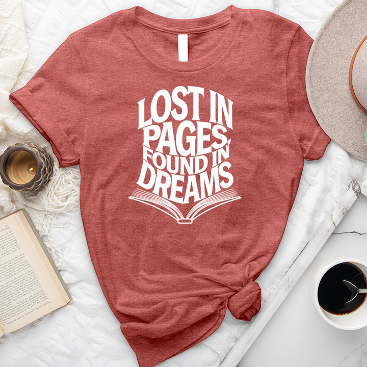 lost in pages found in dreams unisex tee