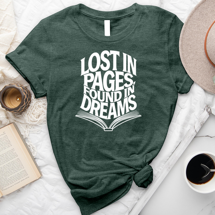 lost in pages found in dreams unisex tee