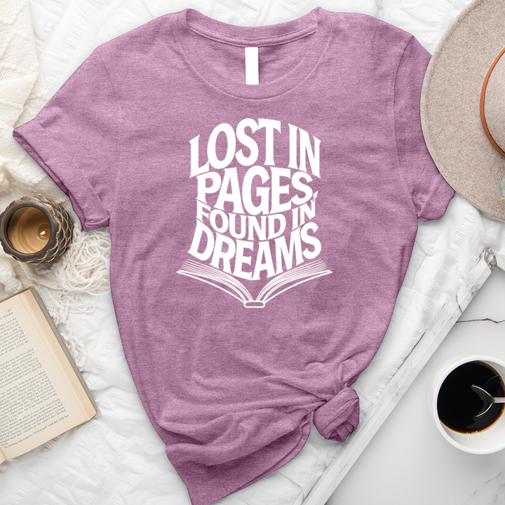 lost in pages found in dreams unisex tee