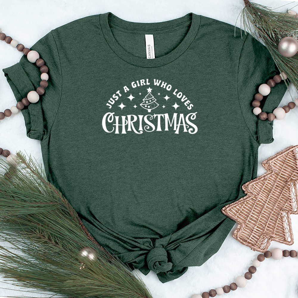 a girl who loves christmas unisex tee