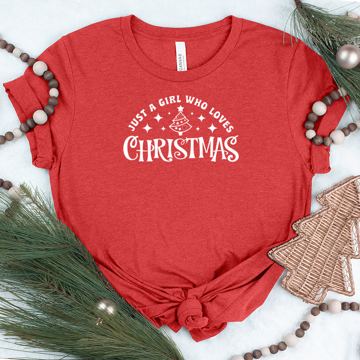 a girl who loves christmas unisex tee