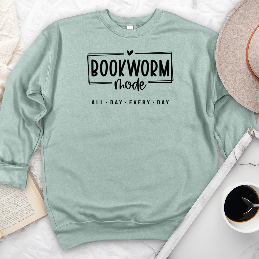 bookworm mode premium crewneck sweatshirt