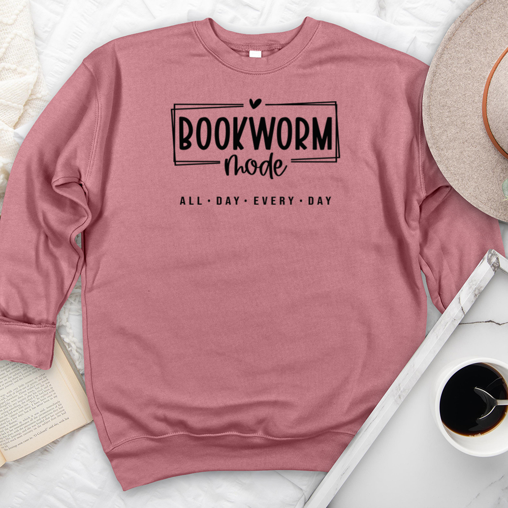 bookworm mode premium crewneck sweatshirt