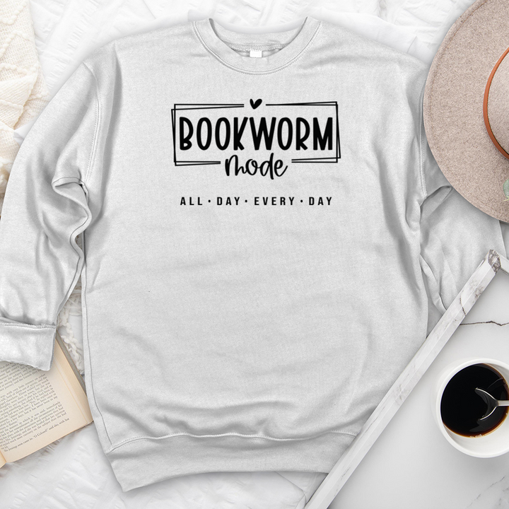 bookworm mode premium crewneck sweatshirt