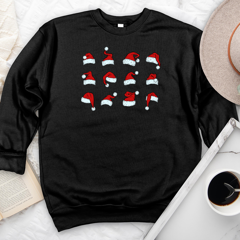 santa hats premium crewneck sweatshirt