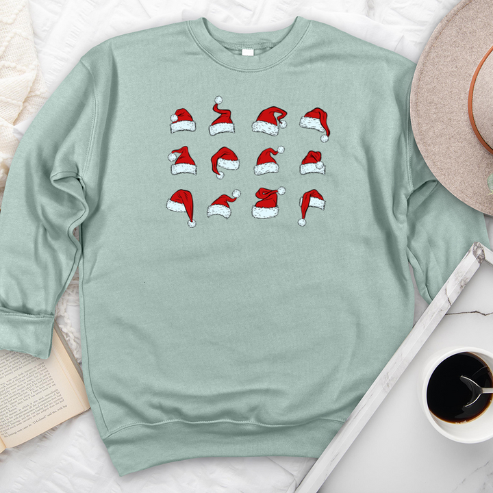 santa hats premium crewneck sweatshirt