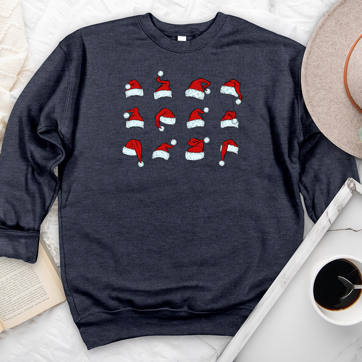 santa hats premium crewneck sweatshirt