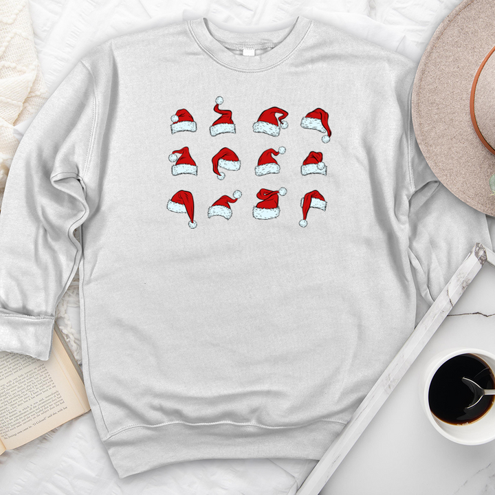 santa hats premium crewneck sweatshirt