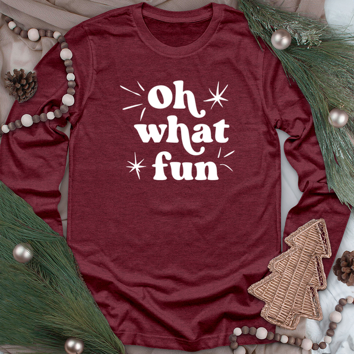 white oh what fun unisex long sleeve tee