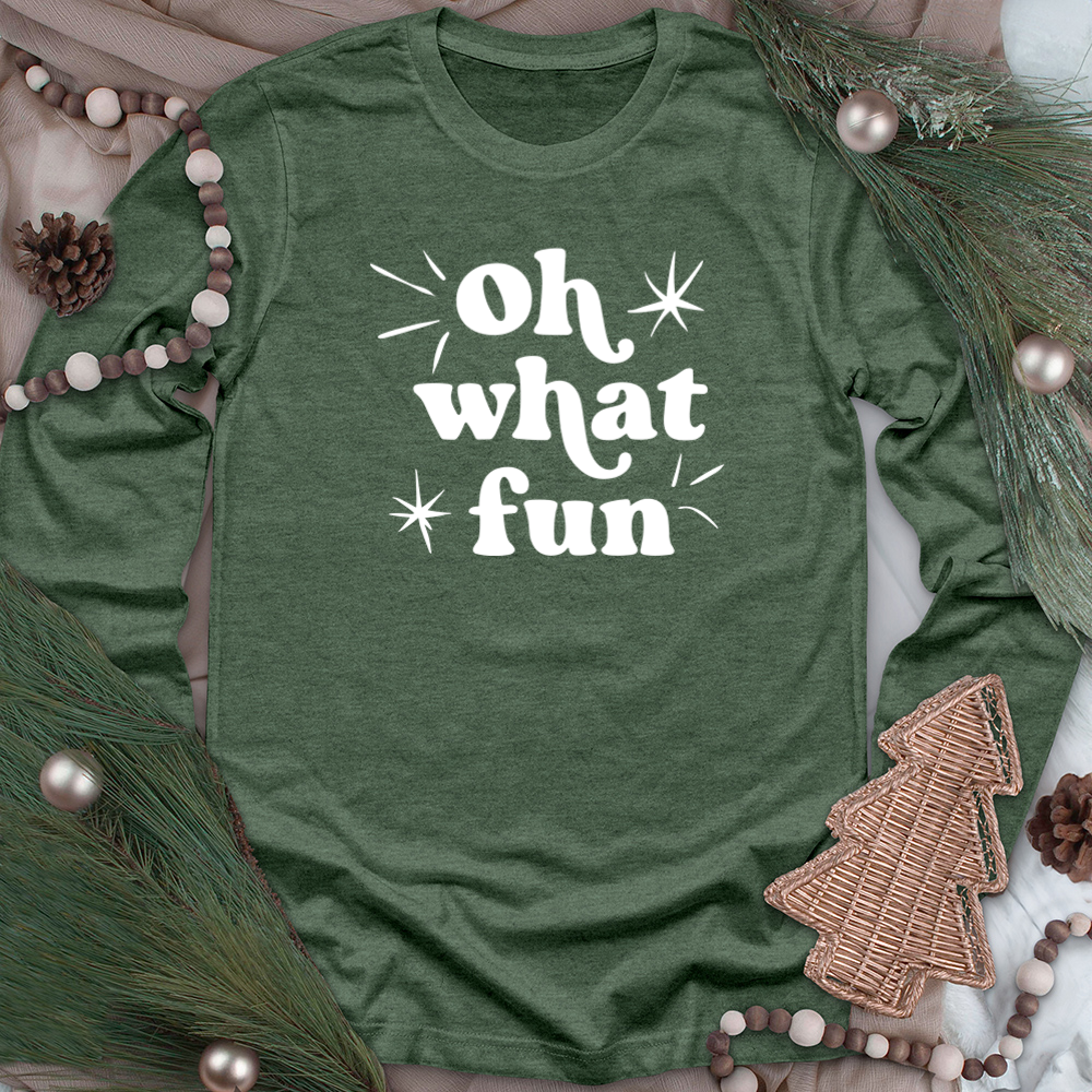 white oh what fun unisex long sleeve tee