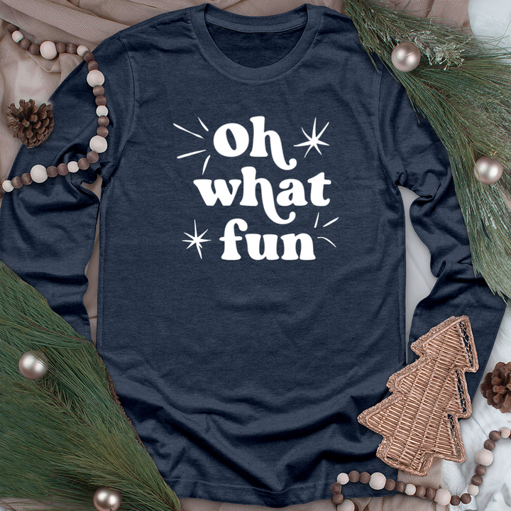 white oh what fun unisex long sleeve tee