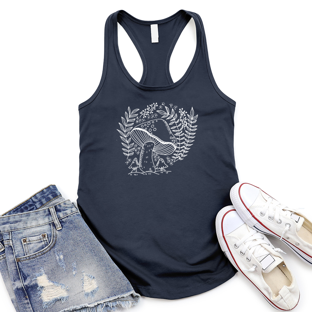 mushroom women's racerback tank top