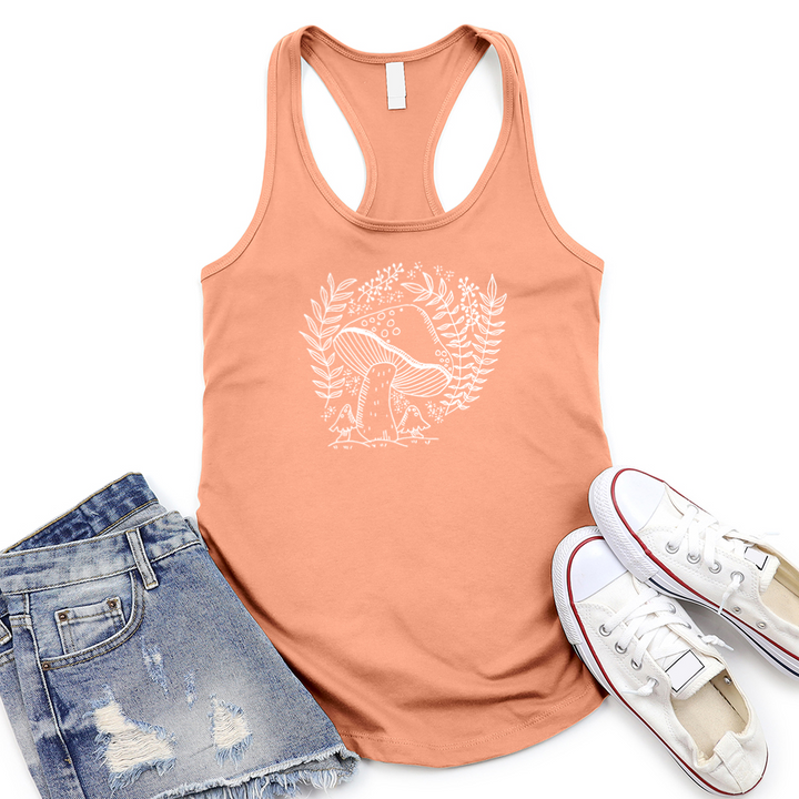 mushroom women's racerback tank top