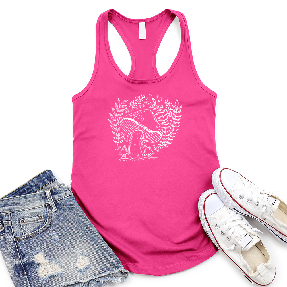 mushroom women's racerback tank top