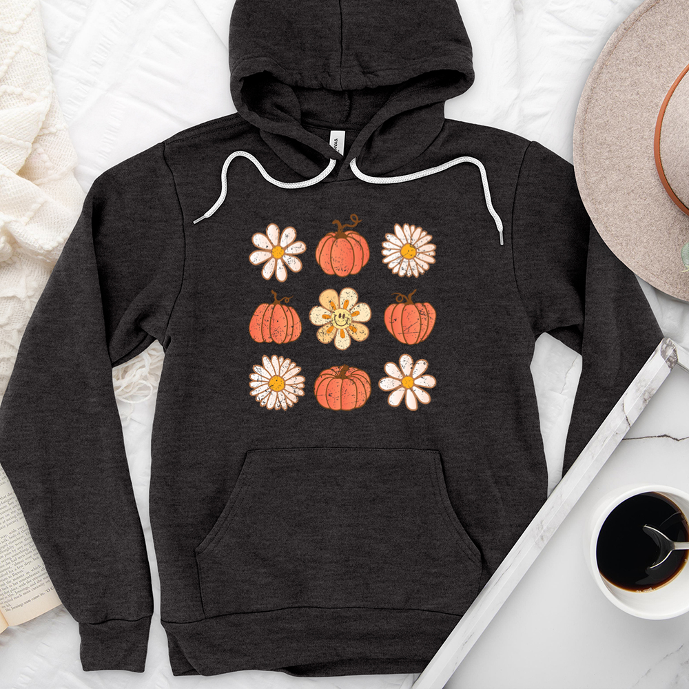 flower pumpkins premium hoodie sweatshirt