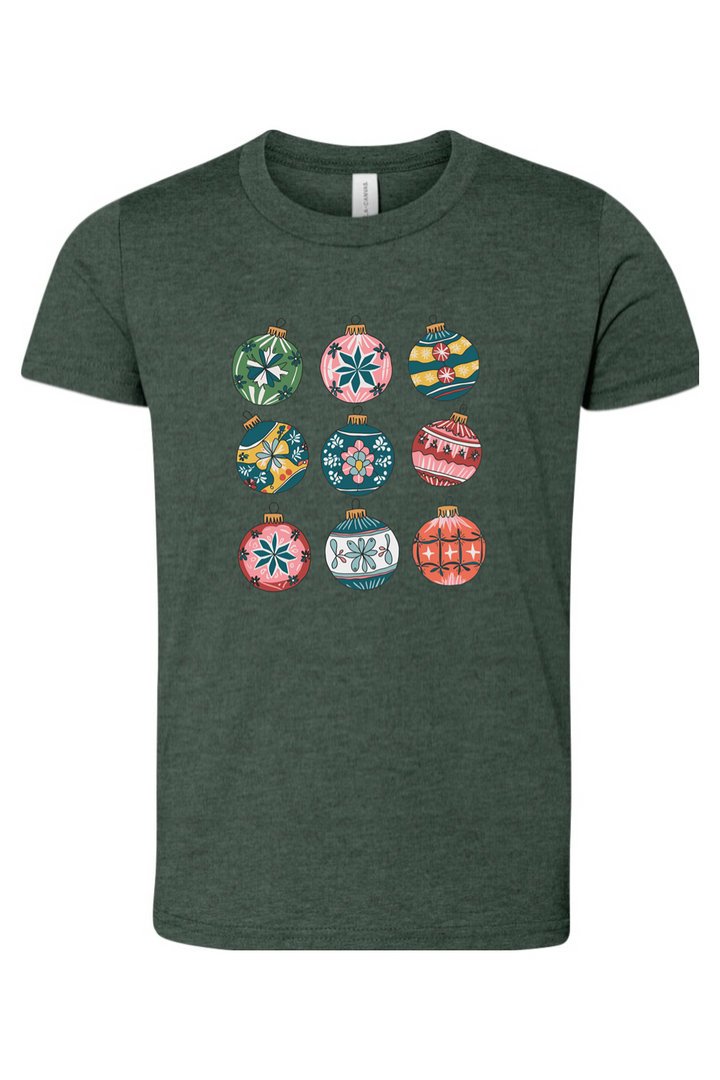 christmas ornaments youth tee