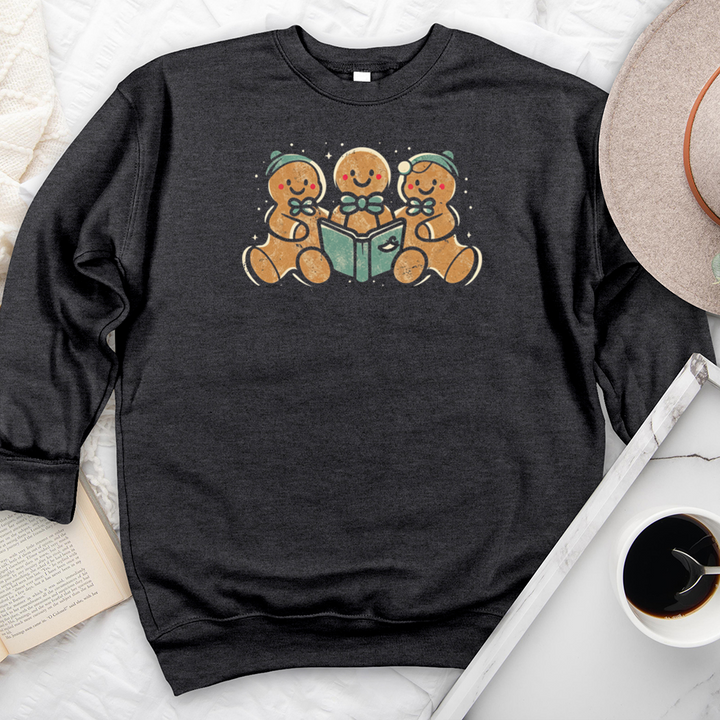 gingerbread men reading premium crewneck sweatshirt