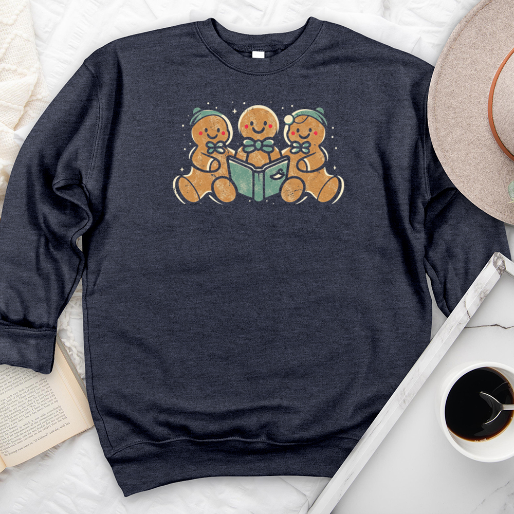 gingerbread men reading premium crewneck sweatshirt