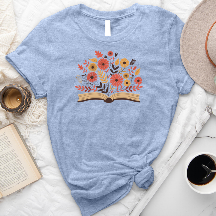 autumn florals book unisex tee