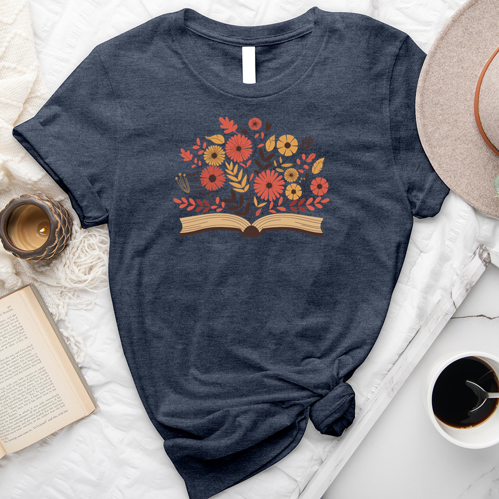 autumn florals book unisex tee