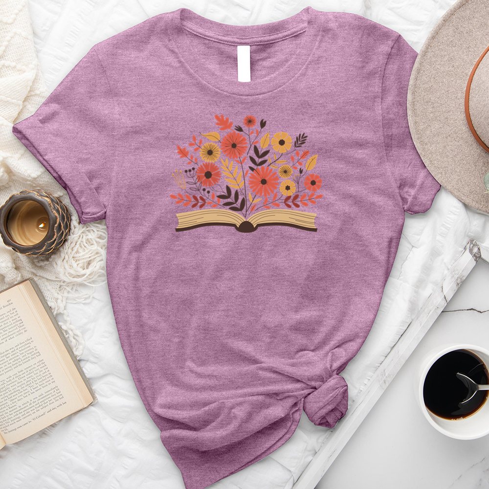 autumn florals book unisex tee