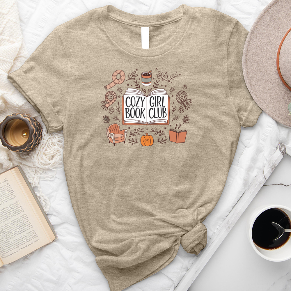 cozy girl book club unisex tee