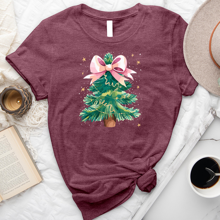 christmas tree bow unisex tee