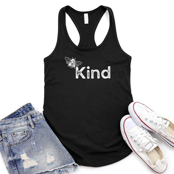 bee kind women's racerback tank top