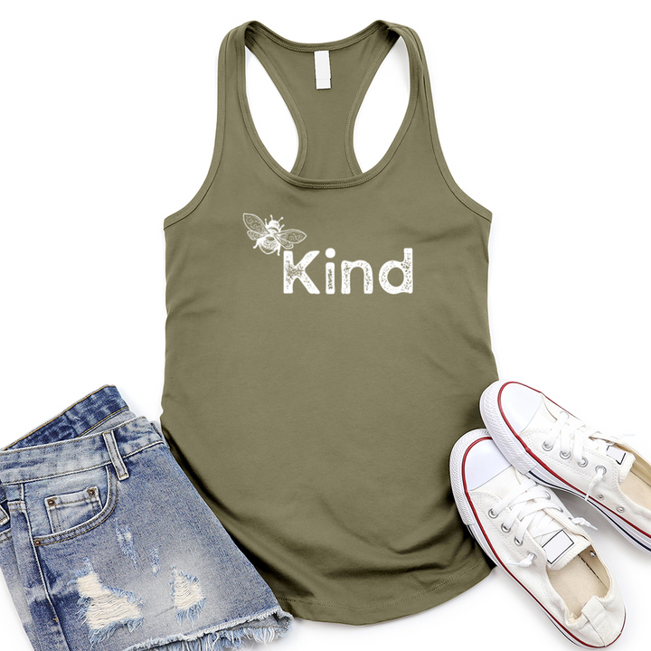 bee kind women's racerback tank top