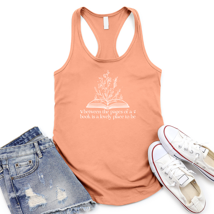 between the pages women's racerback tank top