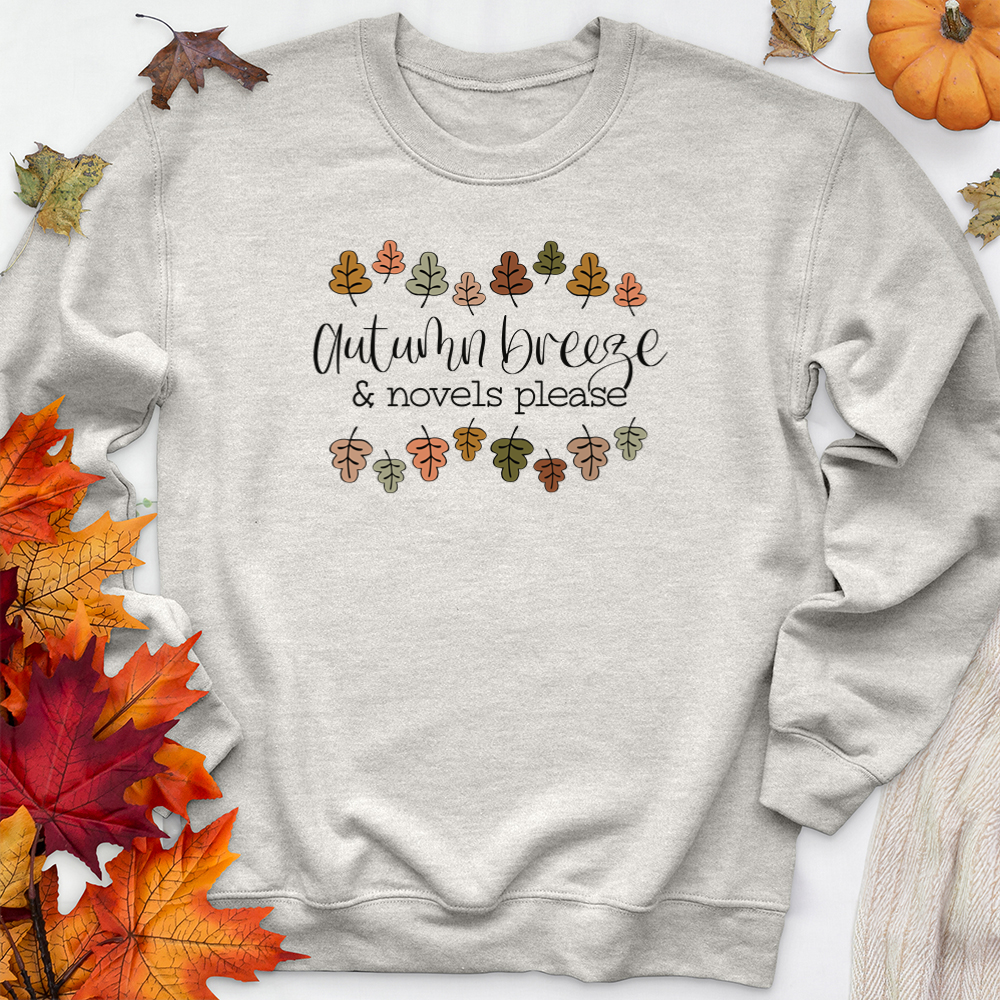 autumn breeze and novels please premium crewneck sweatshirt