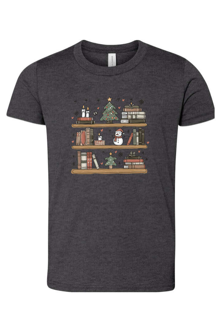 christmas bookshelf youth tee