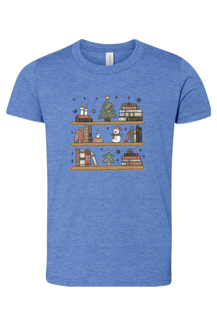 christmas bookshelf youth tee