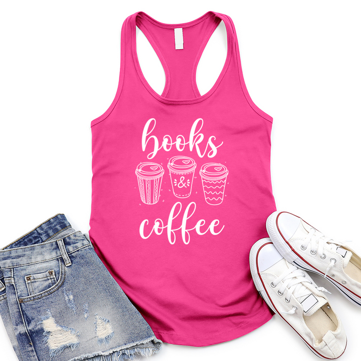 books and coffee women's racerback tank top