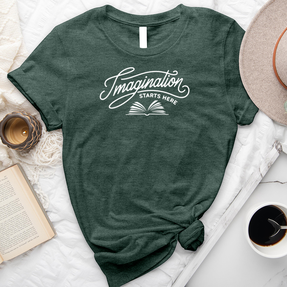 imagination starts here unisex tee