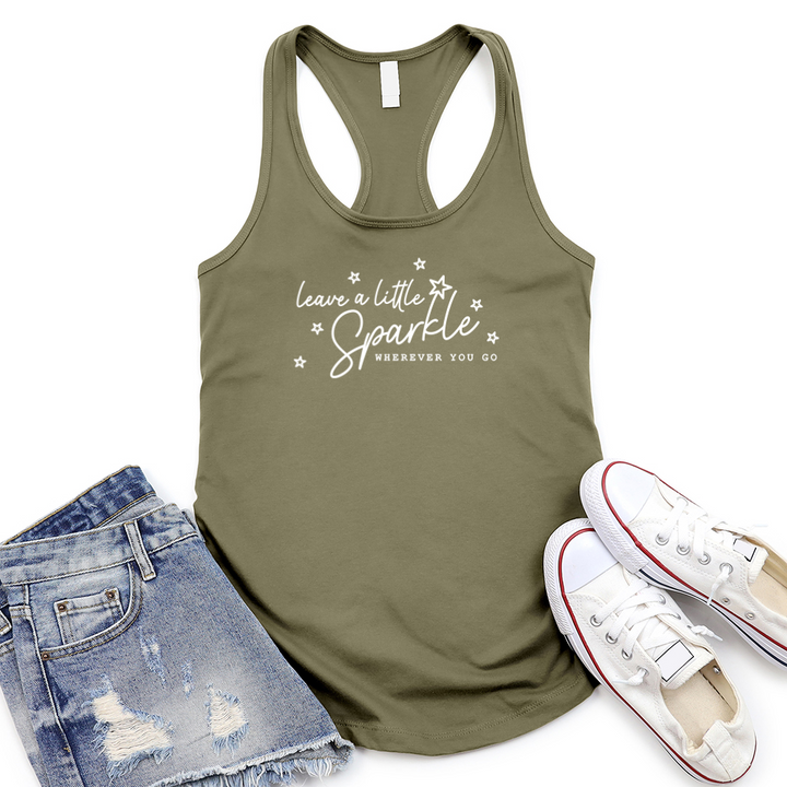 leave a little sparkle women's racerback tank top