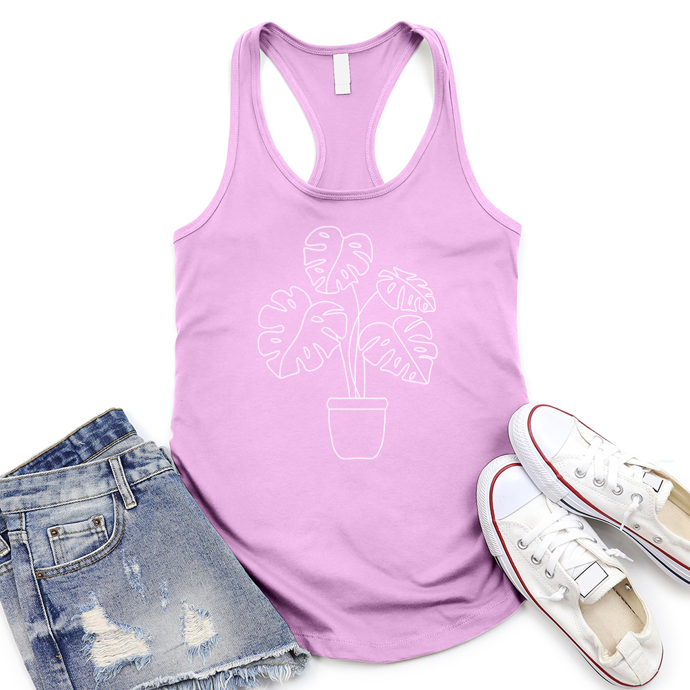 potted monstera women's racerback tank top