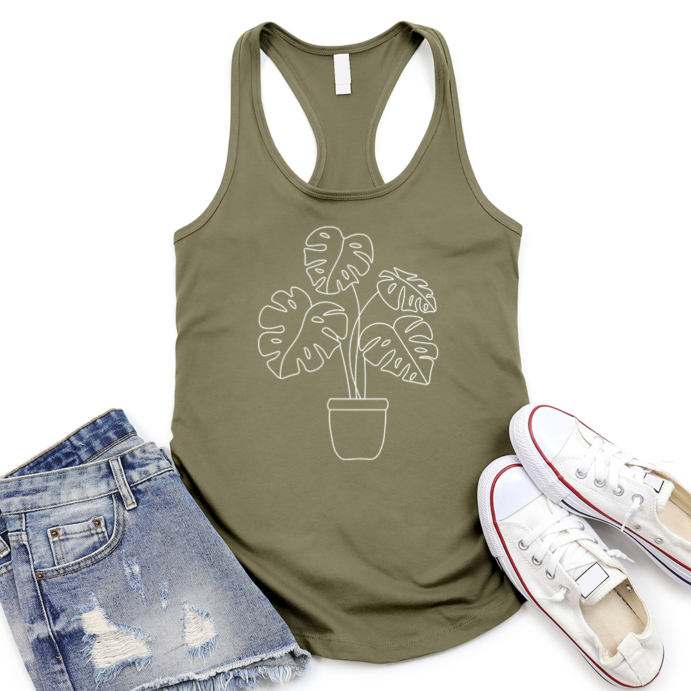 potted monstera women's racerback tank top