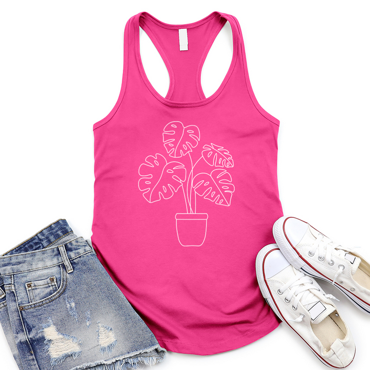 potted monstera women's racerback tank top